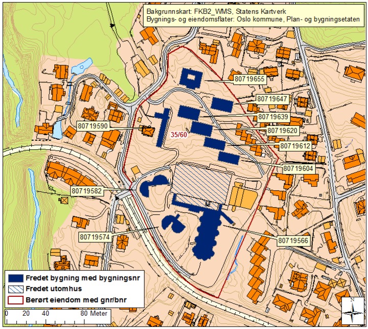 Forskrift om fredning av Statens kulturhistoriske eiendommer, kapittel 9 SKÅDALEN KOMPETANSESENTER, OSLO Kommune: 301/Oslo kommune Gnr/bnr: 35/60 Referanse til landsverneplan: Omfang fredning