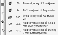 Om kartsidene Nullstille tripinformasjon 1. Trykk på feltet Fart på kartet. 2. Trykk på. 3. Velg et alternativ: Trykk på Nullstill tripdata for å nullstille informasjonen på tripcomputeren.