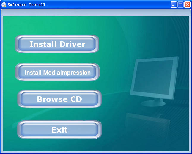 Installer driver Installer Media Impression Browse CD Exit Installer driver Klikk Install Driver og
