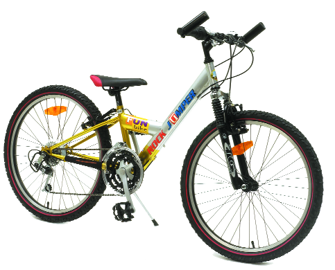 - den lave rammen gjør at denne sykkelen gjerne blir den første "voksne" sykkel for barna. Hi-ten ramme med dempergaffel og Shimano 21 girs system. Den er utstyrt med v-brems og bar ends.