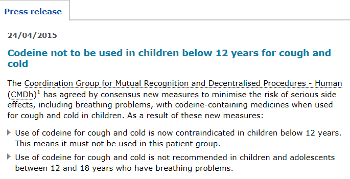 Eksempel: voldgiftsprosedyre - kodein til barn http://www.ema.europa.eu/ema/index.jsp?
