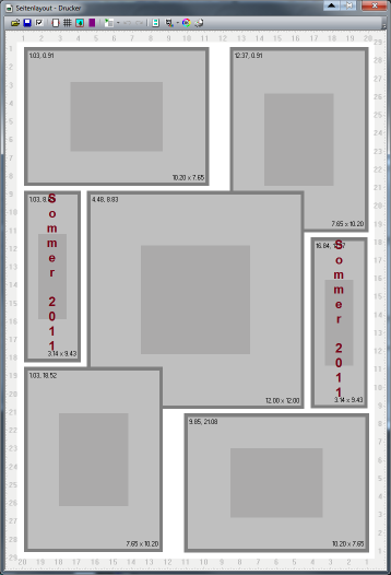 3 groß, 5 klein 4 verteilt, überlappend 5 Bilder hoch, 2 quer, gemischte Größen 5 Bilder