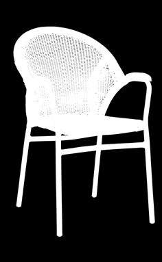 : 095023 grønn Artikkel nr.: 095024 bordeaux v/ min. 25 stk. ER LONDON STOL Aluminiumsstol med runde alurør. Sete og rygg er håndflettet med kraftig UV-bestandig PVC med inn bygget stålwirer.