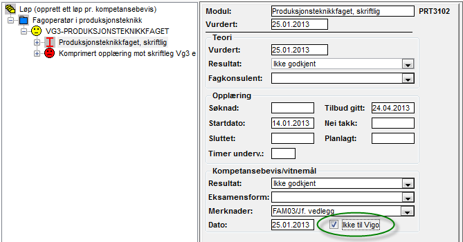 7 3. Programområder 3.1. Utvidet dataoverføring fra Vigo - ved web-søk og i «Hent karakterer fra Vigo» - Morsmål, Elevstatus, Fagstatus 3.2.