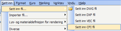 08.11.2007 28 DWG-import Det lages da 5 CFI-filer, en for hver leilighet! Disse kan nå importeres enkeltvis til ønsket tegningsnr.