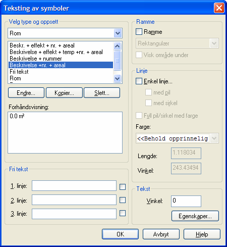 08.11.2007 47 Romdatabase Velg type romtekst i feltet oppe til venstre. Bekreft med [OK] og romteksten følger pekeren. Før teksten inn i ønsket rom og korrekt tekst blir vist.