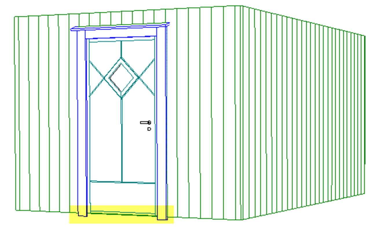 DDS-CAD Arkitekt 10 Deltegning + fritt definert tak Kapittel 15 5 Sett inn ytterdør i