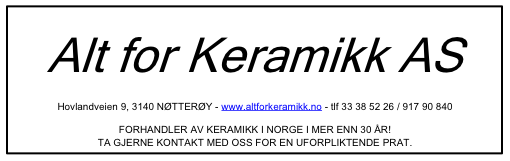 12.10 Lunsj "Det keramiske måltid" signert Isabella Løsch og Anette Krogstad 13.00 Veien videre. Konferansen avrundes ved prosjektleder Elisabeth Sørheim 13.