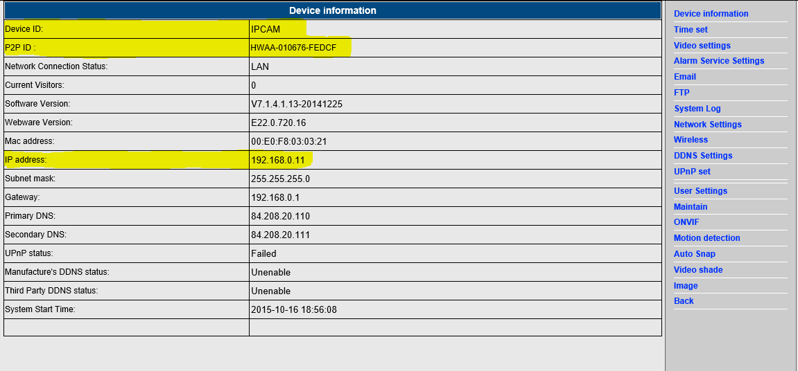 Name = Device ID. Kryss av «DID» og lim inn P2P ID en. IP skriver du inn IP adressen. Port er alltid 80. Brukernavn og passord fra fabrikken er brukernavn: «admin» og passord «admin».