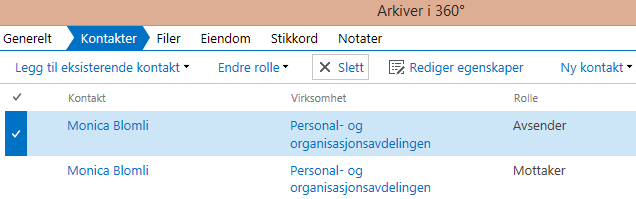 Nå får du opp et registreringsbilde for valg av dokumenttype (se innledningen på brukerveiledningen!). Klikk på den blå teksten for riktig dokumenttype, og deretter «OK» nederst i bildet. OBS!