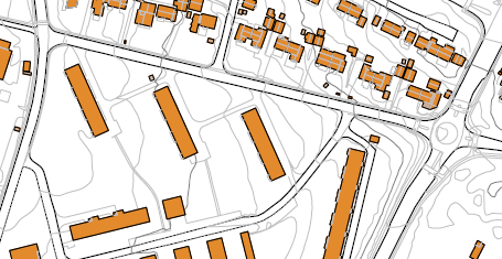 Tidligere var det ca 30 p-plasser sydsiden, men disse er nå fjernet med p-forbud.