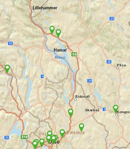 Hurtigladere - eksempel Oslo-Lillehammer