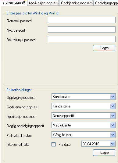 Dersom brukerens passord har gått ut eller er satt til må byttes av en administrator, vil brukeren få en melding om dette og får valg om å endre passord eller avbryte programkjøringen.