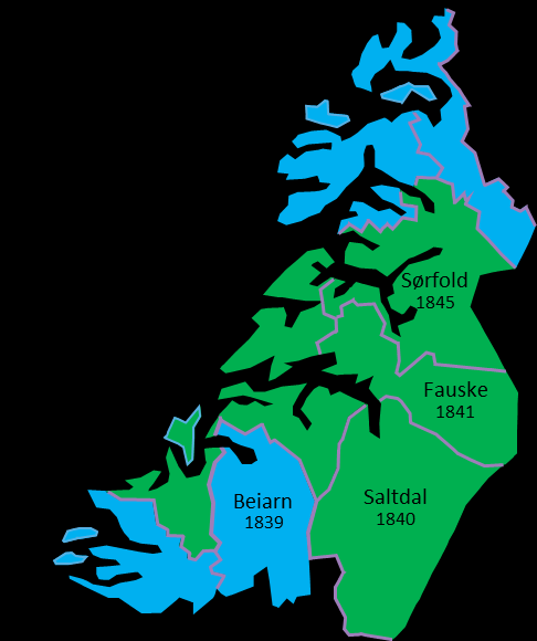 Dagens kommunestruktur Større Bo-, arbeidsmarkedsregion i Salten. Norut (2013) har delt Nord-Norge inn i 15 større boog arbeidsmarkedsregioner.