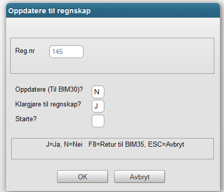 Page 9 of 13 Oppdatering av ferdigbehandlet faktura En elektronisk faktura i BIM35 skal ikke oppdateres til regnskap uten at du også har papirutgaven av fakturaen tilgjengelig.