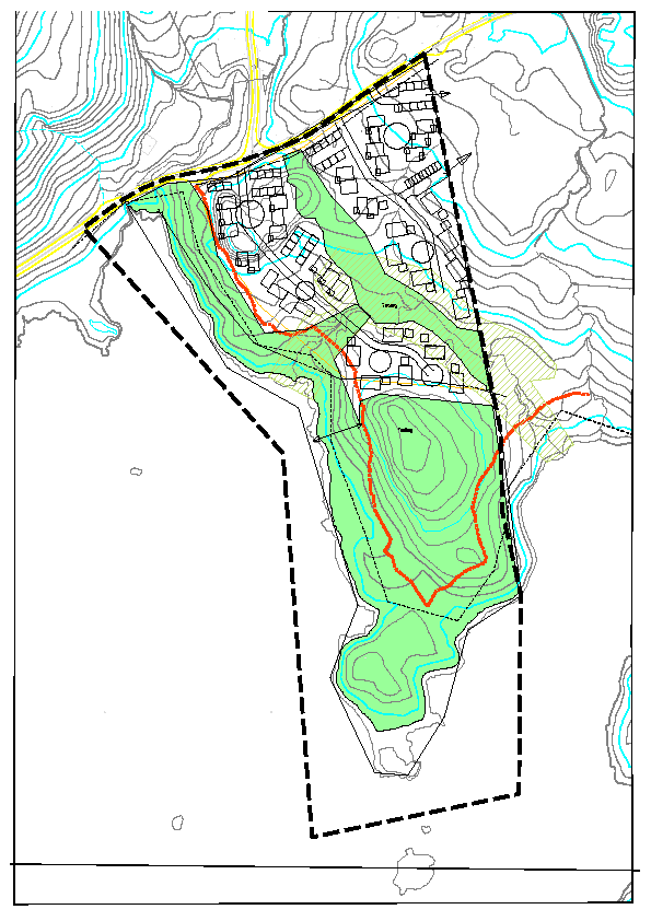 Det er gjennomført et forstudie for å se på utbyggingsområdets potensial. Aktuelt byggeområdet er vist på kartutsnittet.