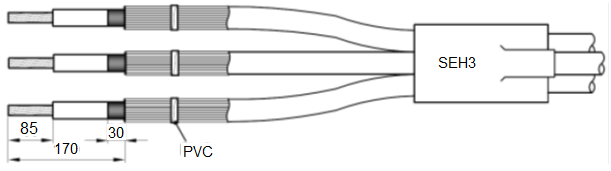 lederne med PVC-tape for å unngå skarpe kanter Rens PEX-isolasjonen Påfør silikon som en ring i kanten av halvlederavtaket (GM1) Tre feltfordeleren (FSE) på påføringsverktøyet og påfør litt