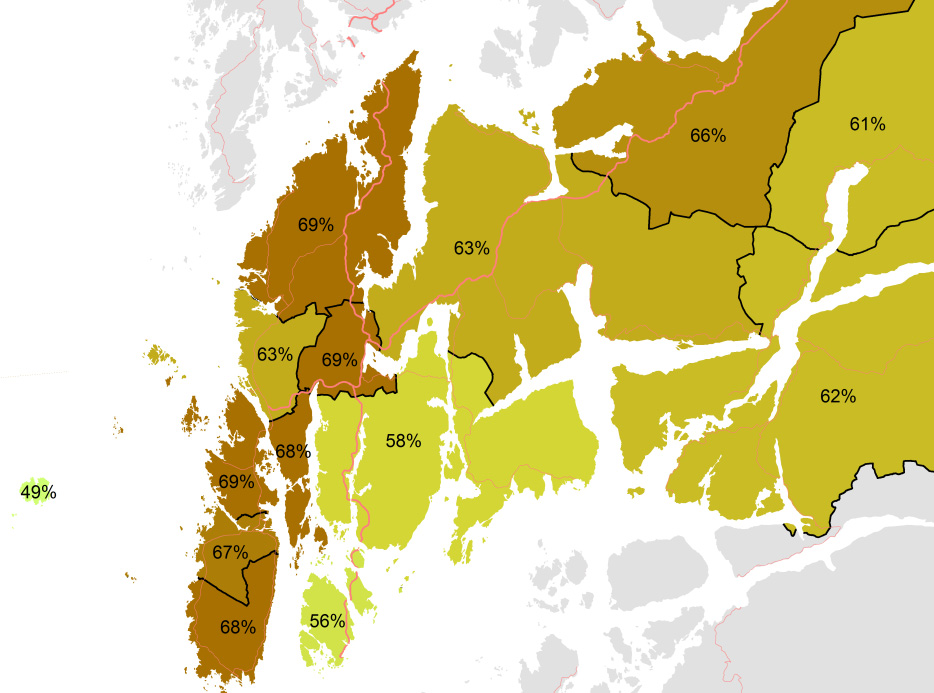 5.1.1 Bilfører Antall bilførerturer per dag: I snitt gjør hver innbygger på Haugalandet 2,47 turer som bilfører en vanlig virkedag, og 1,77 på lørdager.