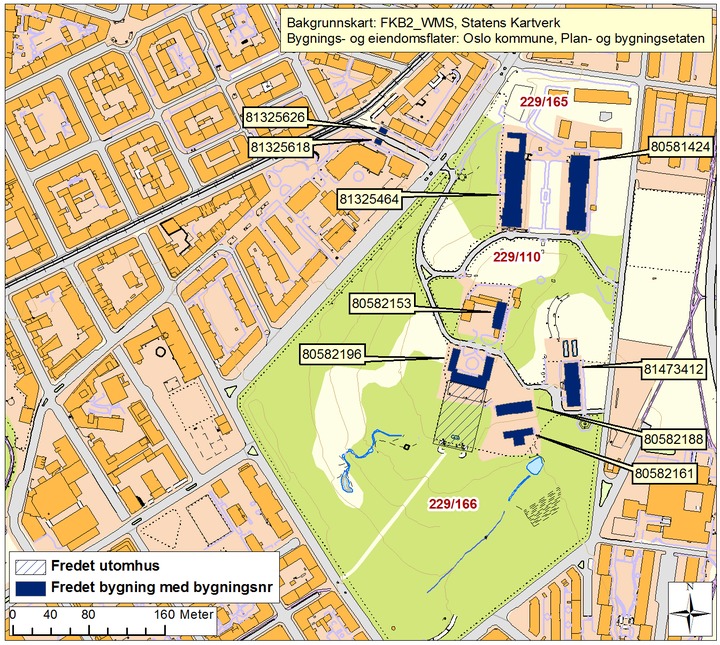 Forskrift om fredning av Statens kulturhistoriske eiendommer, kapittel 9 TØYEN Kommune: 301/Oslo kommune Gnr/bnr: 999/261 229/166 229/110, 229/165 229/110 Referanse til landsverneplan: Omfang