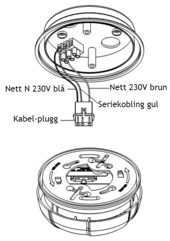 SERIEKOBLING AV VARSLERE For seriekobling av varslere, benytt minimum 1-1,5 mm kabel en-leder eller flertrådet.