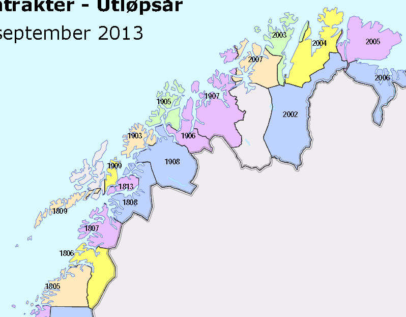 Driftskontrakter i Region nord Driftskontrakter med oppstart 2015 1806 Bodø 1810 Vesterålen 1909 Hinnøy 2004