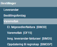 Page 4 of 7 Elektroniske følgesedler (BIM30) Overfører følgeseddel til PocketSuper. Endre butikk. Sletter følgesedler eldre enn dato. OBS, det slettes for alle butikker.