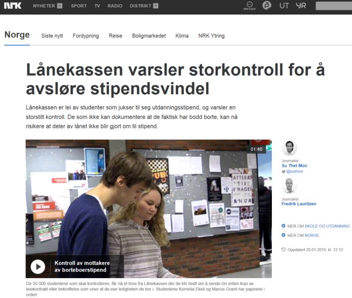 Lånekassen henter sin adresseinformasjon