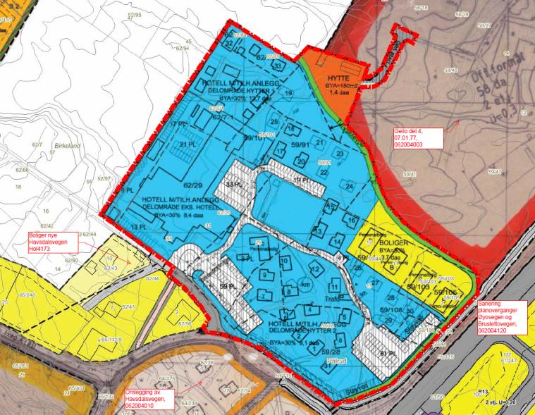 1 OVERORDNEDE PLANER Kommunedelplan for Geilo godkjent 24.06.10. Utsnitt av kommunedelplan med planområdet inntegnet med sort stiplet ring: 4.
