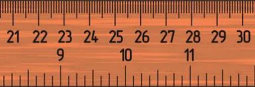 4.2 Oppløsningsevne Med oppløsningsevne mener vi den minste størrelsen som kan måles med et instrument. Figur 4.2 viser en vanlig meterstokk hvor den minste inndelingen er 1 mm.
