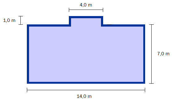 Oppgave 3 (6 poeng) Svein skal bygge hytte. Han skal lage grunnmur og gulv av betong. Se figuren ovenfor. Det mørkeblå området er grunnmuren. Denne skal være 0,25 m bred.