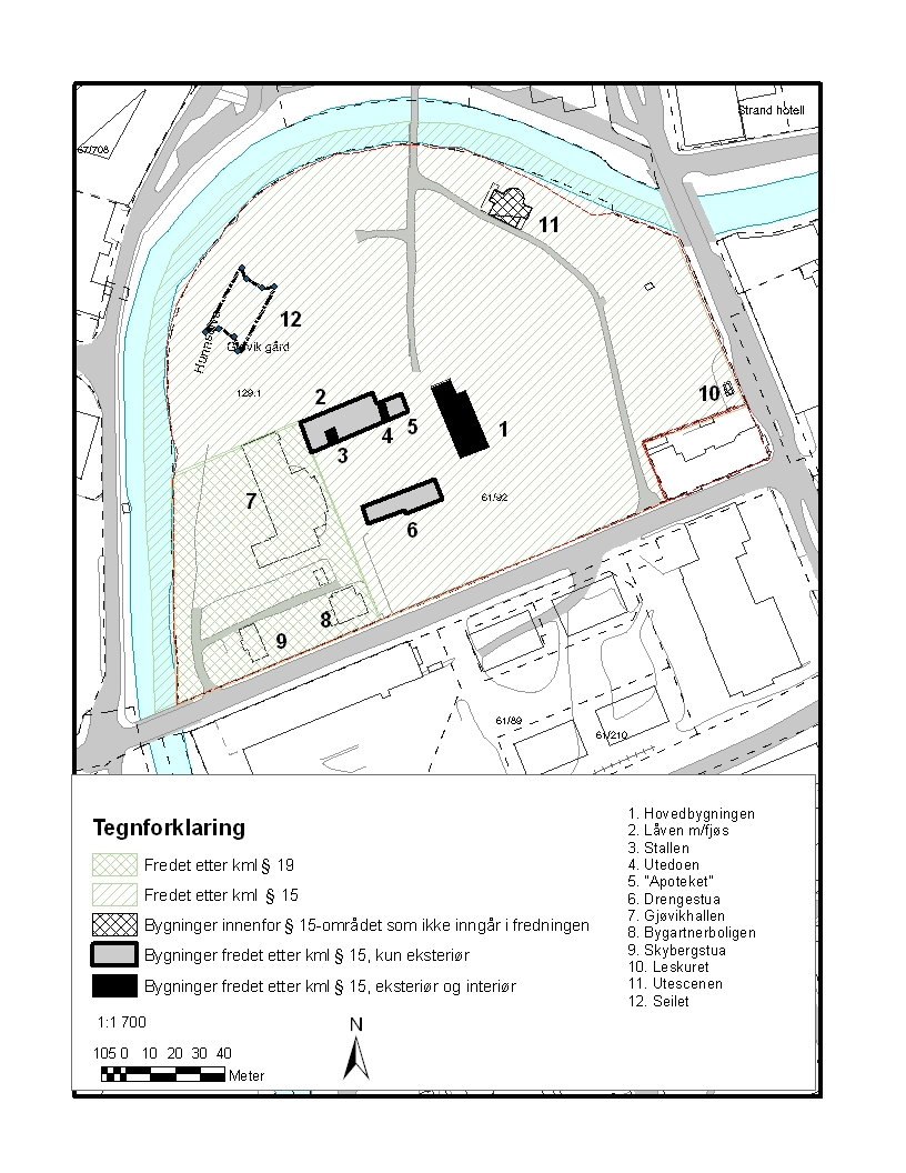 Kart som viser områdene fredet etter kml 15