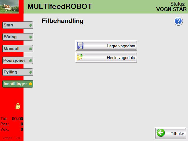 Filbehandling Vogndata bør lagres etter oppdatering av vogndata.