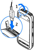 Tilkobling Overføre data ved hjelp av en USBkabel Velg Meny > Innstillinger og Tilkobling > USB. Velge USB-modusen hver gang en kompatibel datakabel kobles til Velg Spør ved tilkobling > Ja.