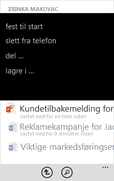 Bruke Windows Phone-apper Bruk Windows Phone-apper som er utformet for å gjøre det enklere å samarbeide og arbeide med Office 365 mens du er på farten.