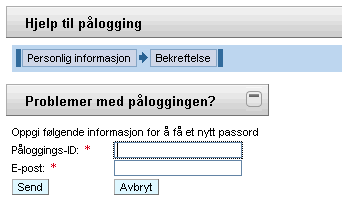 Glemt passord Portalen Hvis du har glemt passordet ditt, trykk på Glemt passord?