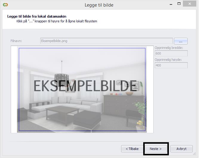 4. Man kan legge til bilder fra tre kilder; a. Legge til bilde fra lokal datamaskin, se side 21 b. Legge til bilde fra WEB adresse, se side 23 c.