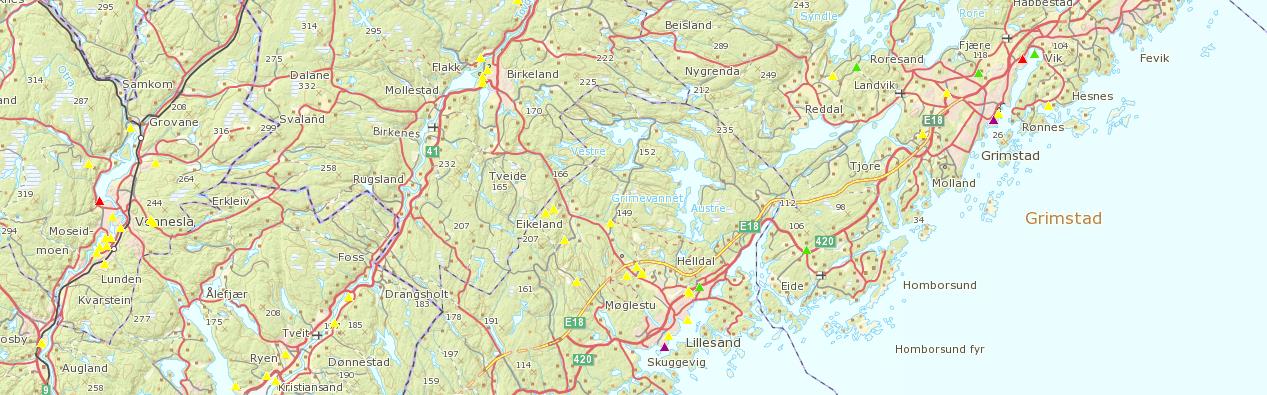 Antall lokaliteter i databasen Grunnforurensning Vest-Agder Miljødirektoratet: 88 Fylkesmannen: 101