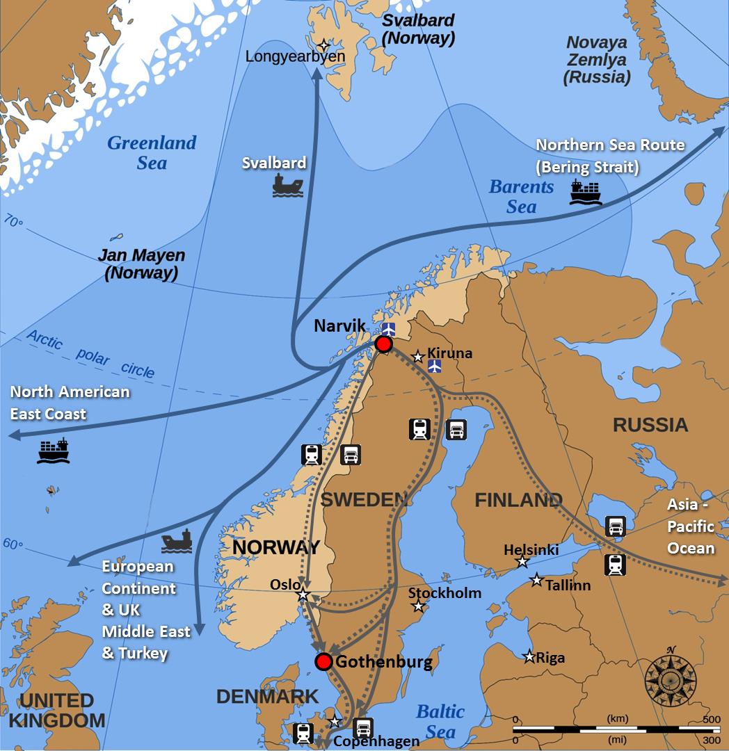Narvik: Arctic Hub Narvik & Göteborg Vända godsflöden Narvik ett komplement till Göteborg sier
