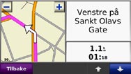 Vise hovedsidene Trykk på Se på kart for å åpne kartsiden. Kjøretøyikonet viser gjeldende posisjon. Trykk på kartet og dra for å vise forskjellige områder av kartet. Trykk hvor som helst på kartet.