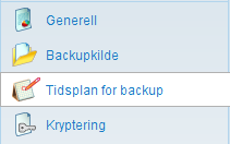 Slette backupsett Advarsel: Når du sletter et backupsett vil alle data som tilhører dette backupsettet også blir slettet! 1. Logg inn i backupklienten. 2.