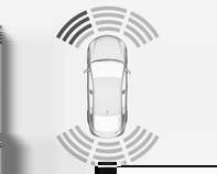 184 Kjøring og bruk Parkeringsradar foran og bak Aktivere Indikasjon Systemet varsler føreren med akustiske signaler om mulig farlige hindringer foran eller bak bilen.