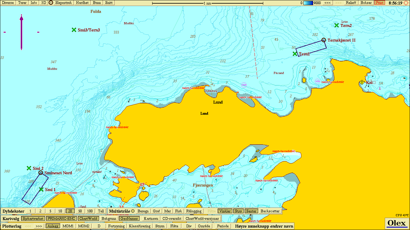 Vurdering av miljøforholdene på stasjonene er markert med kakediagram, der = svært bra, = bra, = middels, = dårlige