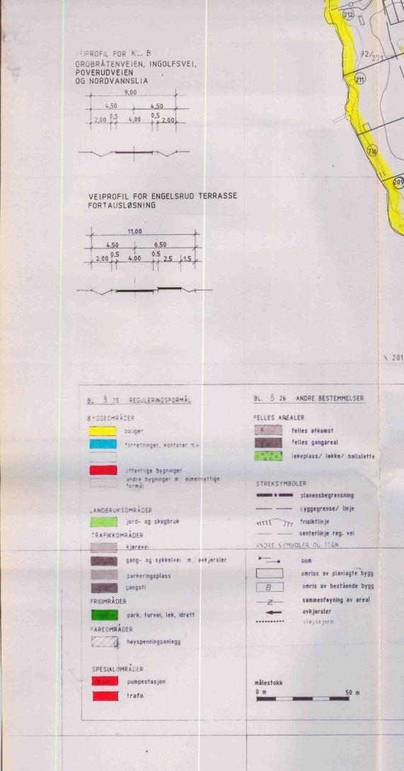 Reguleringsplan fra 1993 Planbestemmelser både på kart og som egen tekst