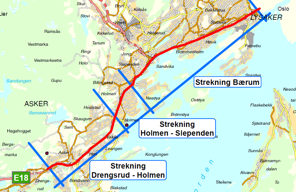 E18-prosessen er 2 parallelle løp Finansiering: Oslopakke 3 (Akershus fylkesting/oslo bystyre) Nasjonal transportplan 2014-23