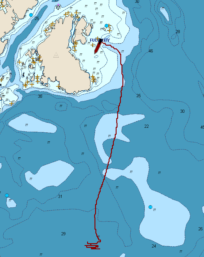 Full City dregget i 35 min Såstein 1,2 nm 1,0 nm Hastighet: 1,5 kn 0,8 nm Funn av ankerklo