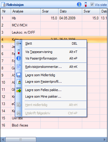 Fürst Forum versjon 1.7.0.0 Lage Felles/Mine pakker fra rekvireringsbildet Det er nå mulighet til å lage pakker fra rekvireringsbildet. Lag ferdig en rekvisisjon på en pasient.