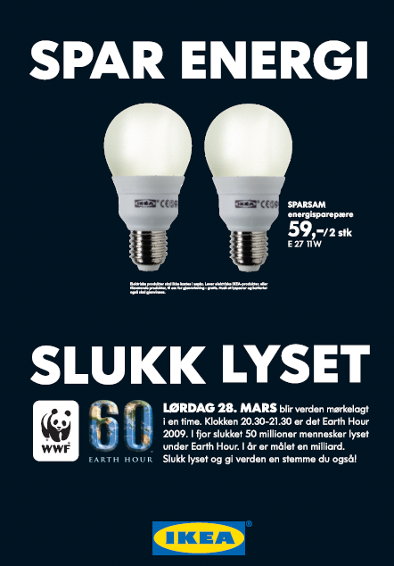 Enorm oppmerksomhet i media WWF og Earth Hour fikk 1600 medieoppslag IKEA