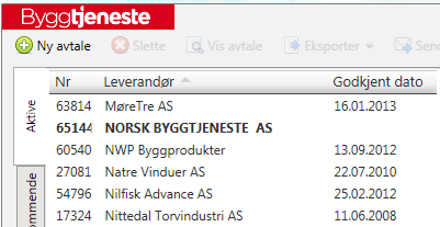 Må velges før det er mulig å se avtalen på høyre side i skjermbildet. Eksport av priser og avtaler, se eget kapittel (kap. 8). Avtalen kan videresendes til for eksempel kjedemedlemmene.