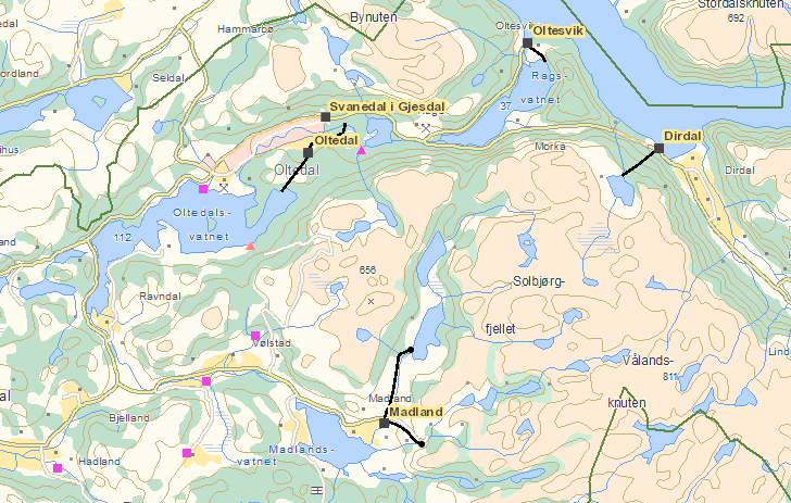 19. Samla belastning Madlands- og Oltedalsvassdraget har som beskrevet i kapittel 1.3 vært påvirket av vannkraftutbygginger siden tidlig på 1900-tallet.