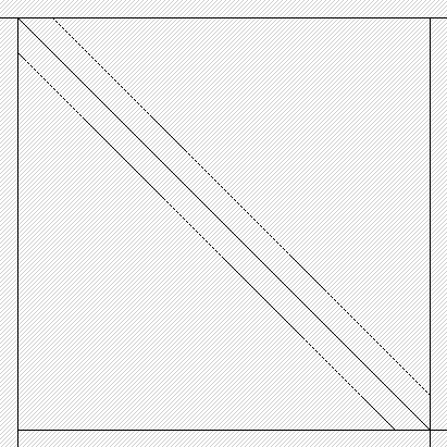 Den første inneholder 14 ruter av bare bakgrunnsstoff, 14 stk skrådelt rød/bakgrunnsstoff, og 36 skrådelt rødt/rødt.